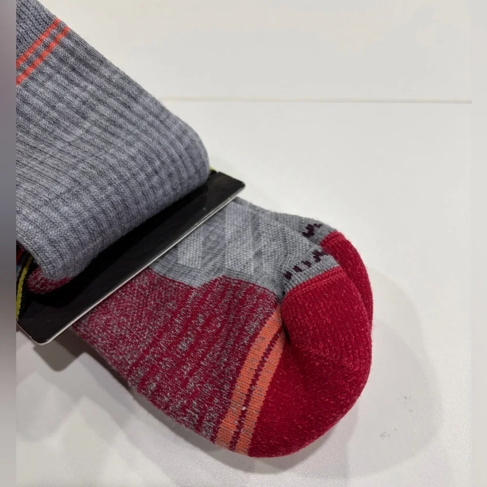 Smartwool Women's Small Hike Light Cushion Crew Socks Red Grey NWT